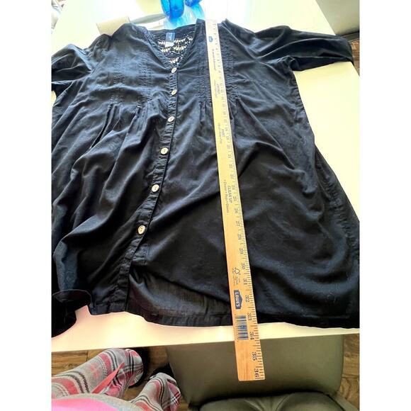 Swimsuits For All women's size 18/20 coverup black crochet button-up - Picture 5 of 9